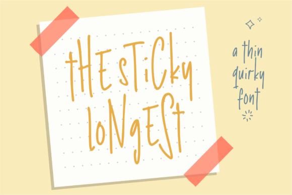 The Sticky Longest: A Quirky Display Font for Creative Branding